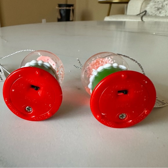 Grandma/Grandpa set Snow Globe Snowman Personalized Mini Christmas Ornaments. - Picture 8 of 8